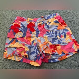Columbia Women's Floral Cargo Shorts - Pink, Red, Orange, Blue
